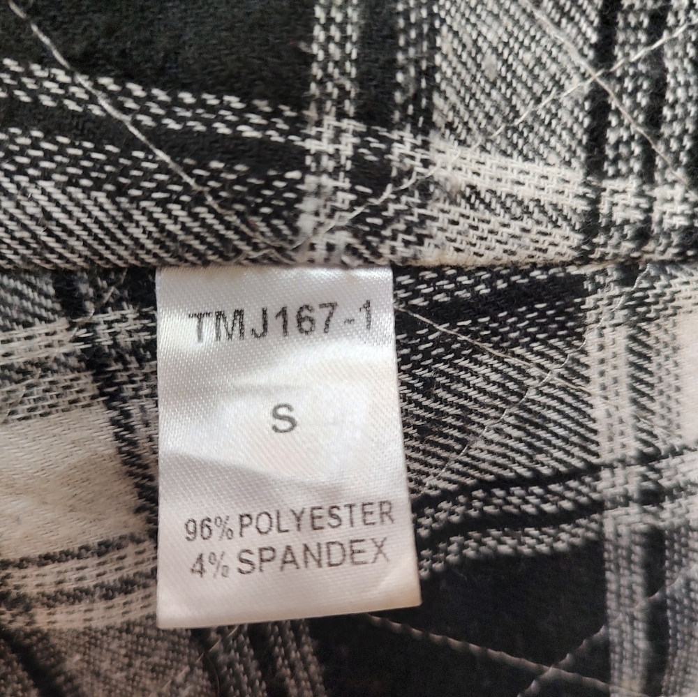 THML Croquet Style Quilted Sweater Vest Small Gray Plaid Lined Pocket Full Zip - Picture 7 of 9